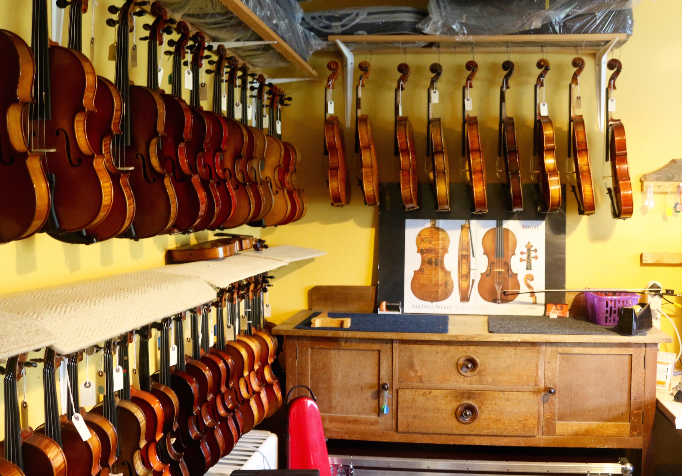 Kate Thompson's fiddle repair workshop