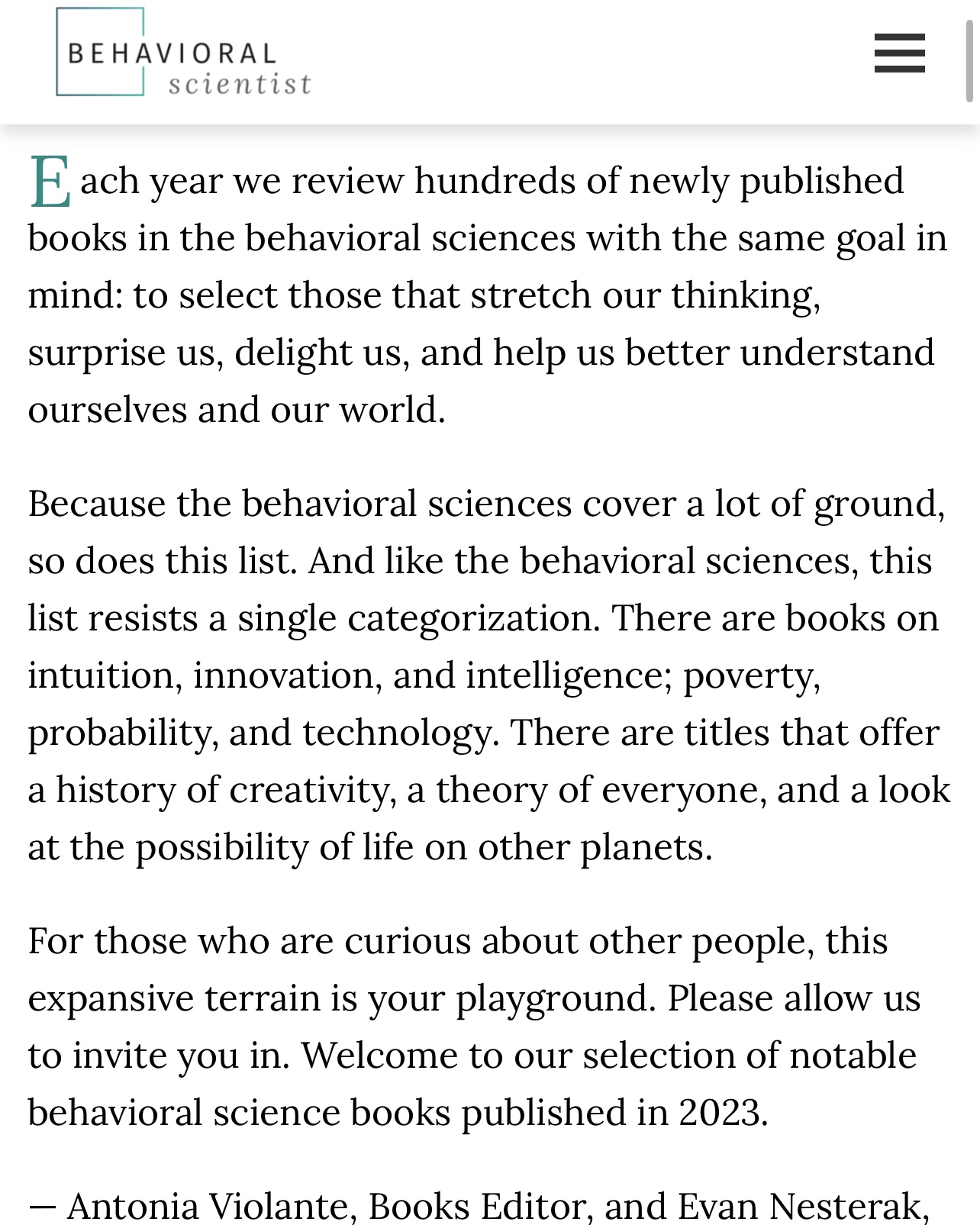 Everyday Utopia in Behavioral Scientist