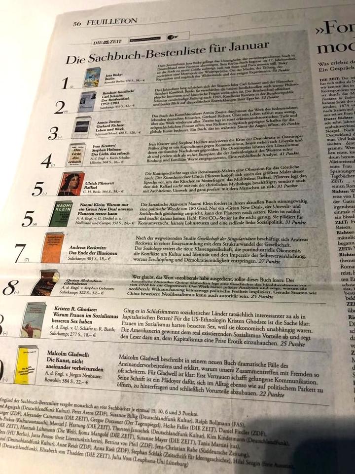 Die Zeit Jan Non-Fiction best list